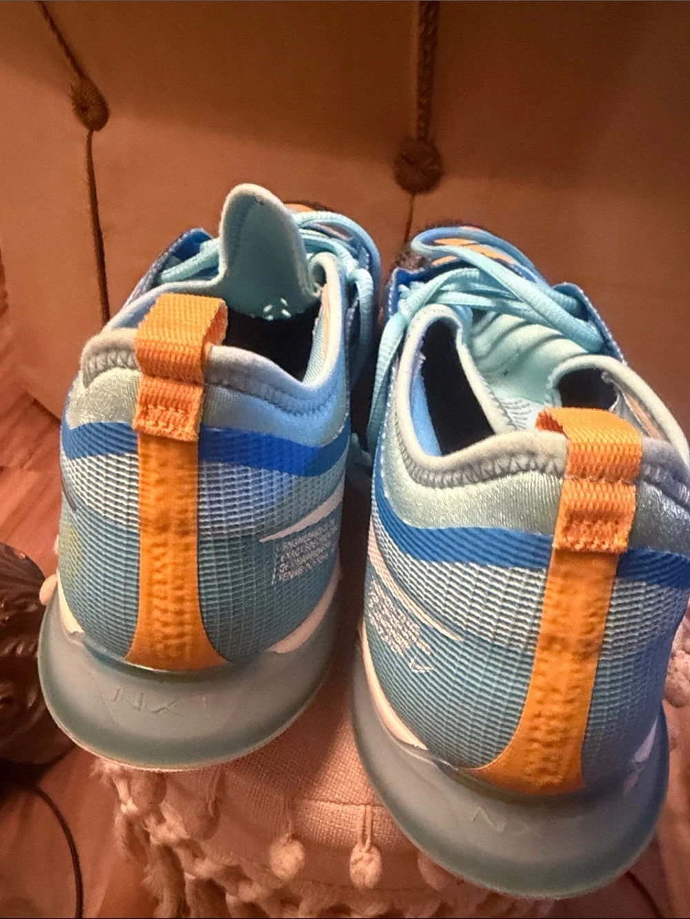 Nike Light Blue and Yellow Vapor Street Athletic Shoes